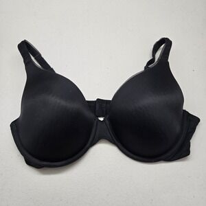 Vanity Fair Women Bra 36D Black T Shirt Underwired Knit Adjustable Straps